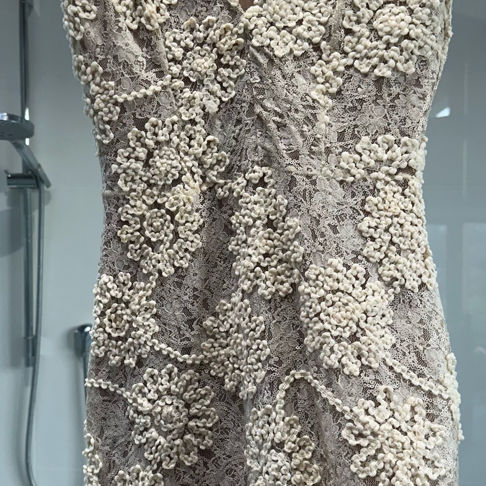 Dress the Population Cream Floral Lace Dress